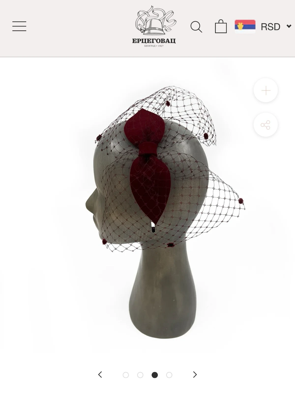 ERCEGOVAC fascinator u fuksija/magenta boji - NOVO
