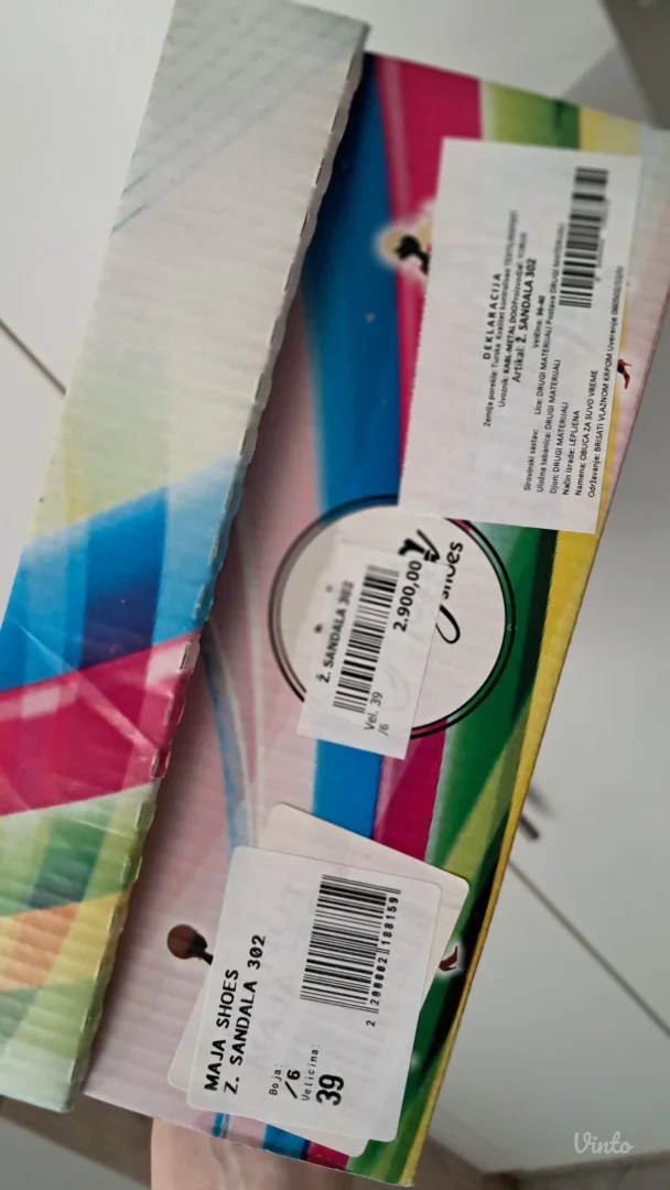 Sandale na štiklu sa cirkonima u boji kože br. 39 - NENOŠENE