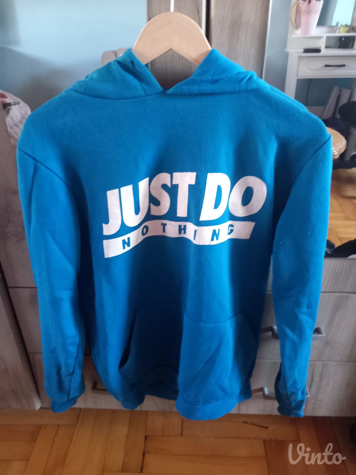 Plavi duks sa kapuljačom "Just Do Nothing"
