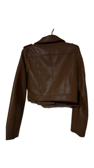 Braon jakna od eko kože