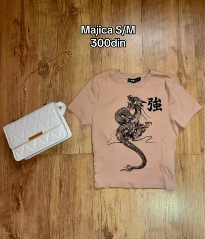 Majica crop top print zmaj