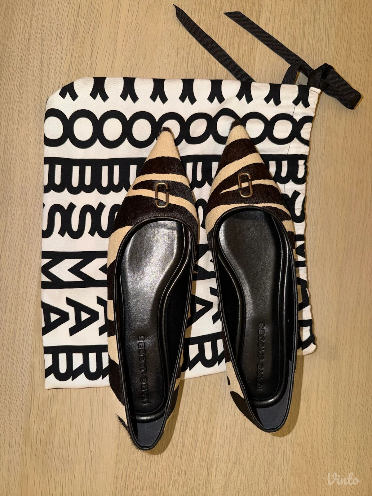 Original Marc Jacobs ravne cipele sa zebra printom