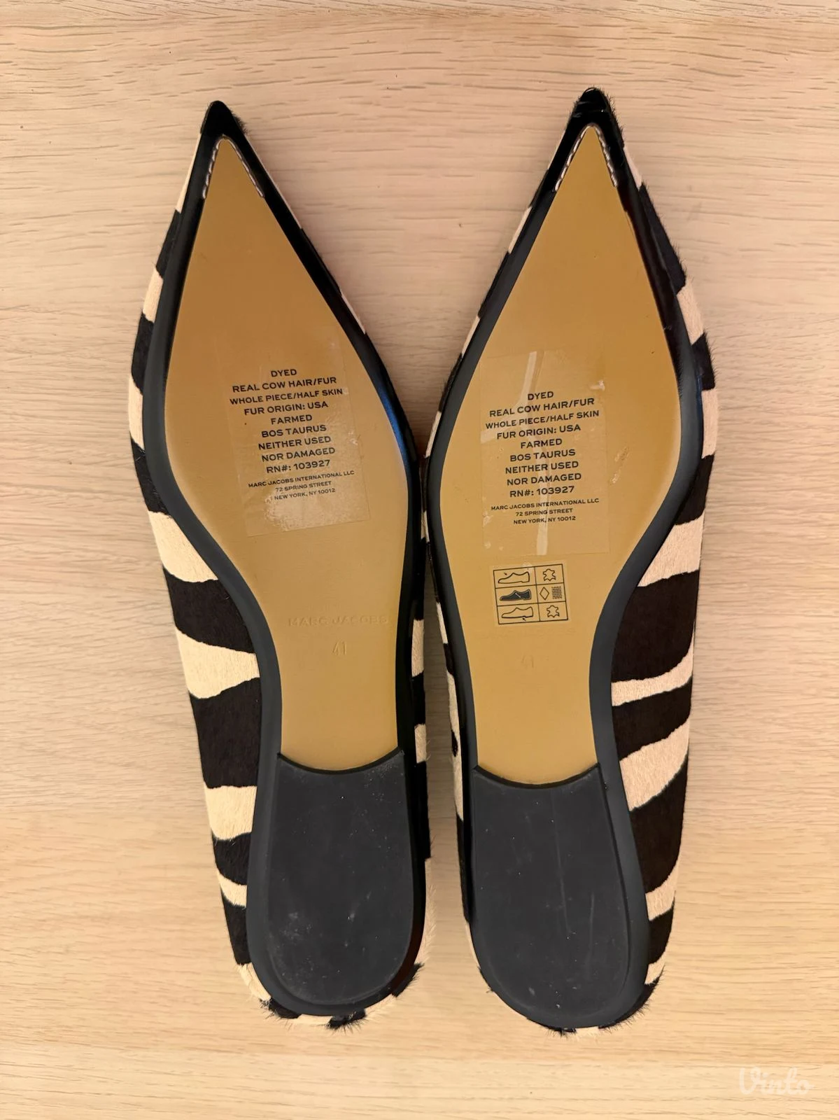 Original Marc Jacobs ravne cipele sa zebra printom