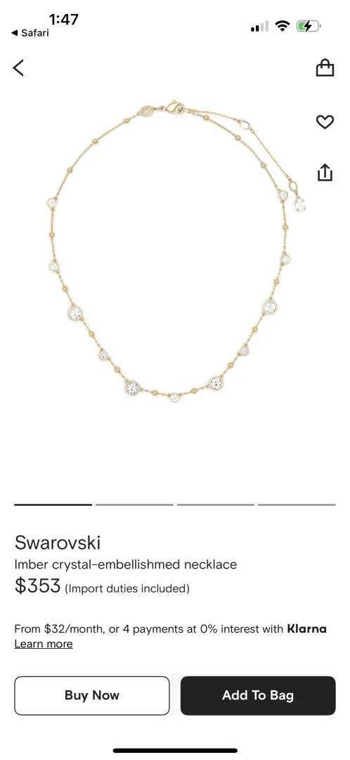 swarovski imber ogrlica