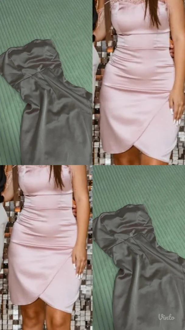 Roze elegantna haljina