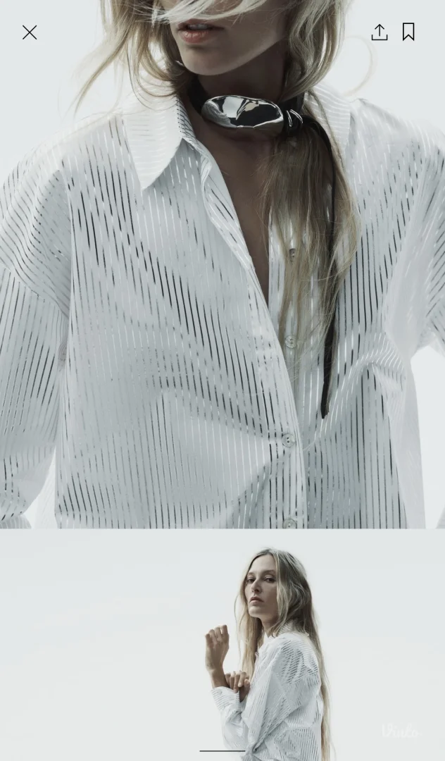 Zara bela košulja na srebrne pruge