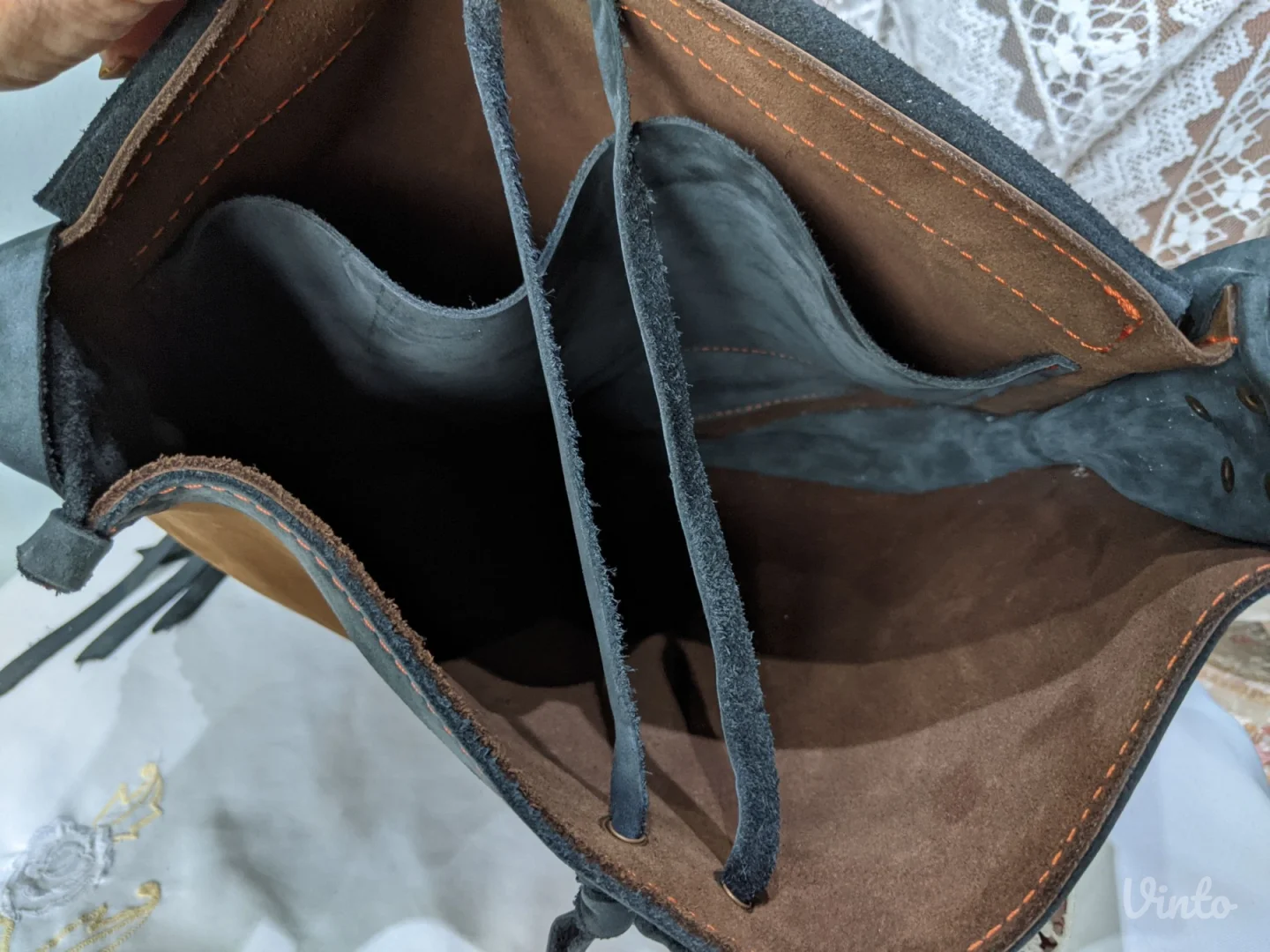 Prirodna koža + velur - Nova - UNIKAT - Velika