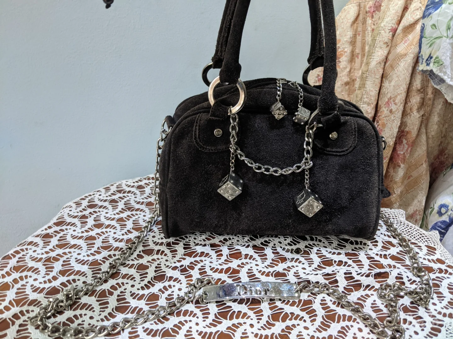 Christian Dior - prirodna koža, velur - model bowling