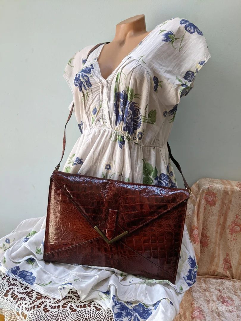 Tašna od prirodne, lak krokodilske kože - NOVA