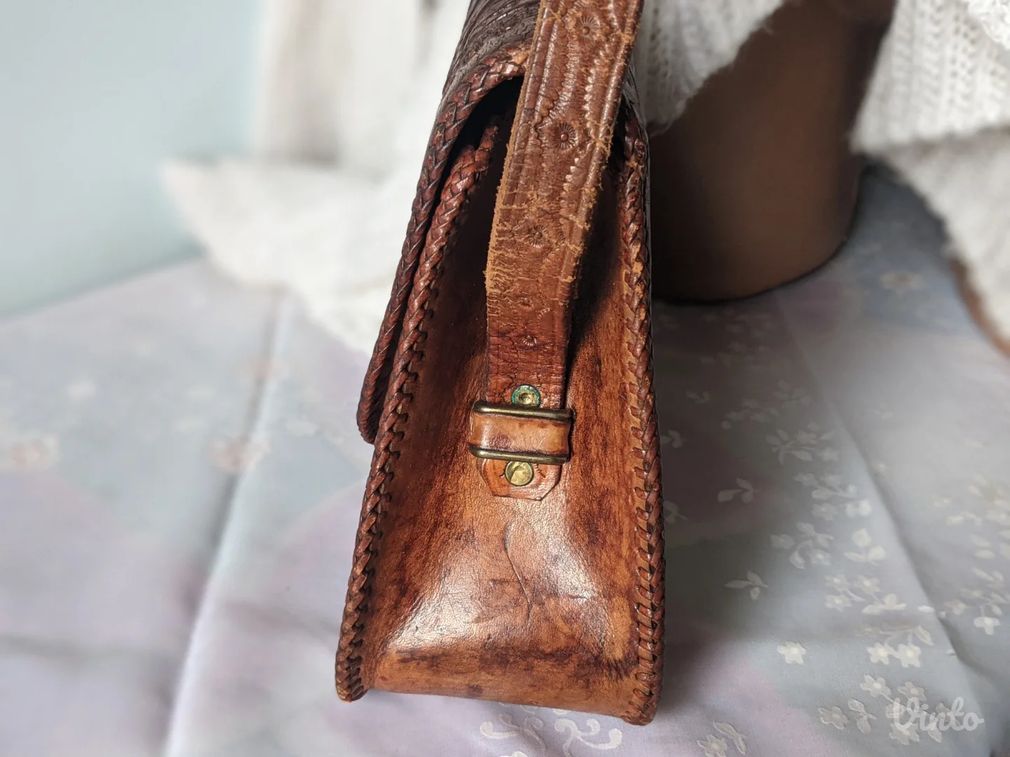 Gravirana tašna od prirodne kože, UNIKAT