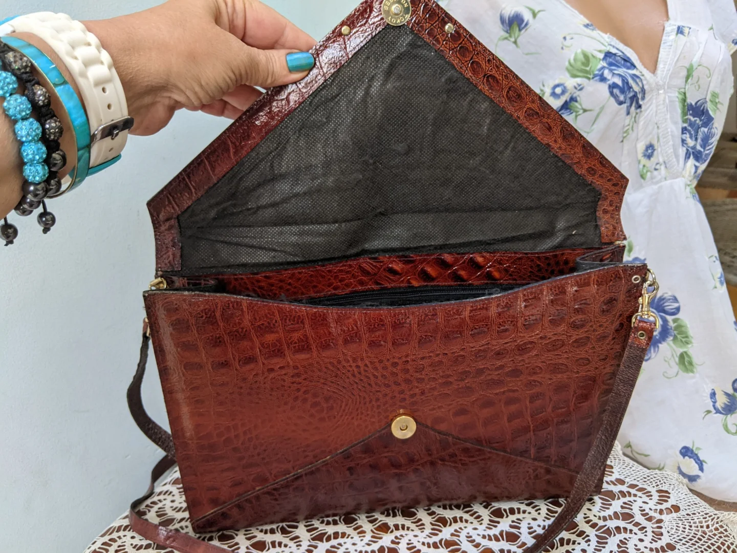 Tašna od prirodne, lak krokodilske kože - NOVA