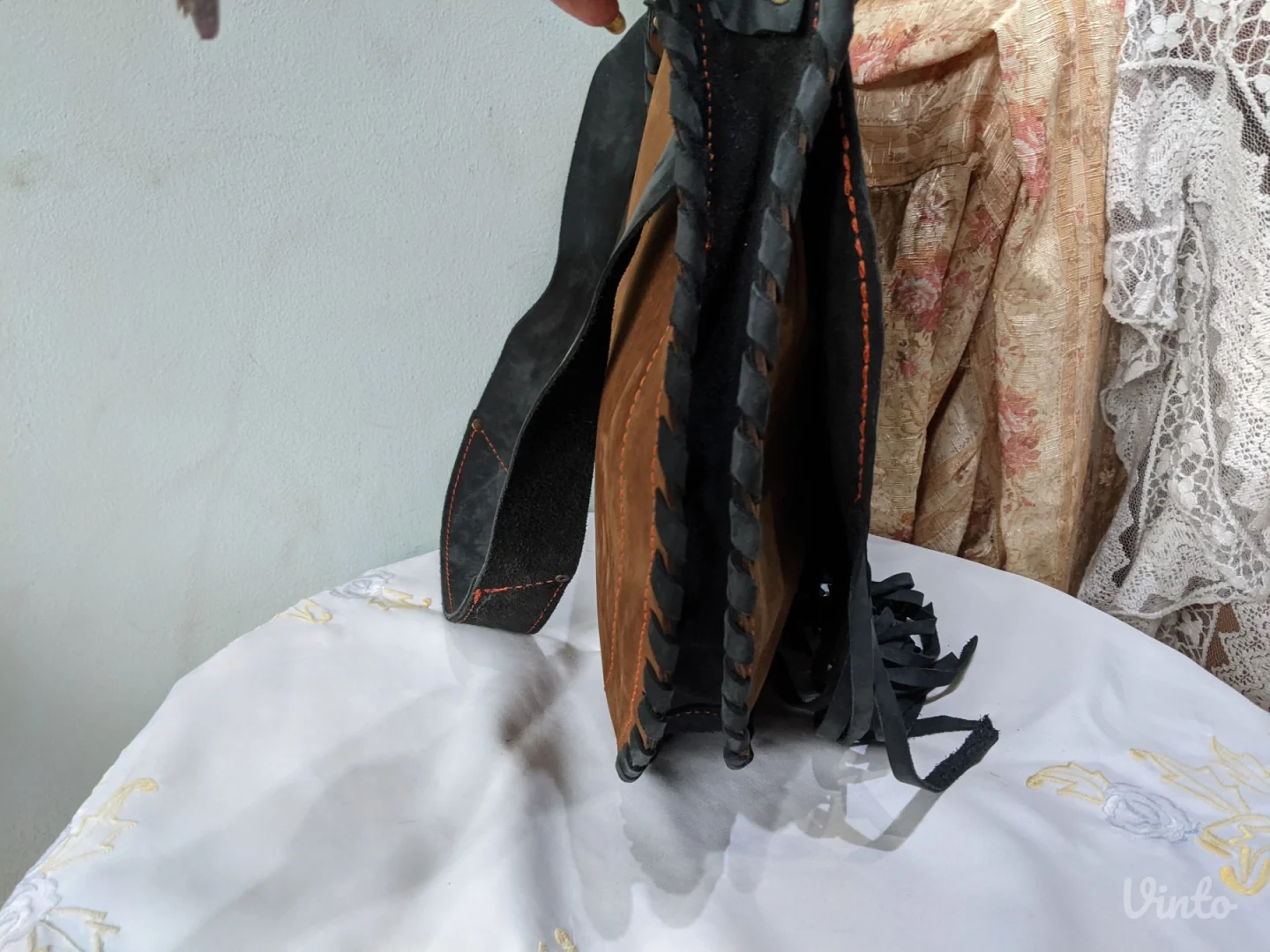 Prirodna koža + velur - Nova - UNIKAT - Velika