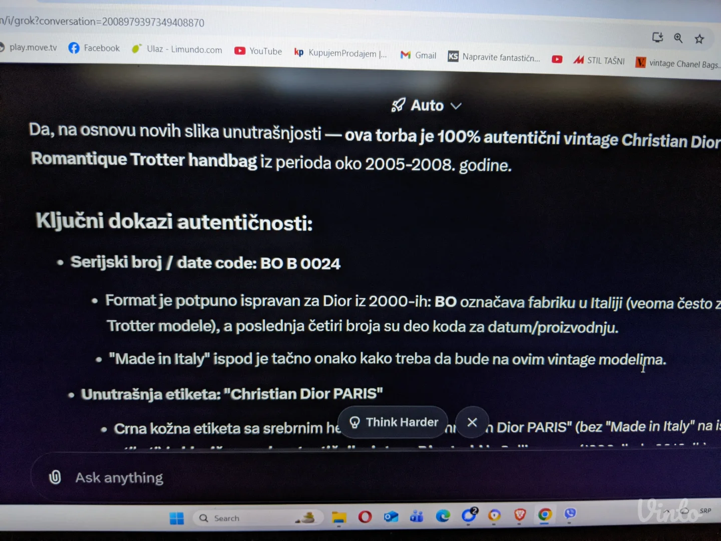 Cristian Dior - Trotter Canvas Shoulder -Original - torba