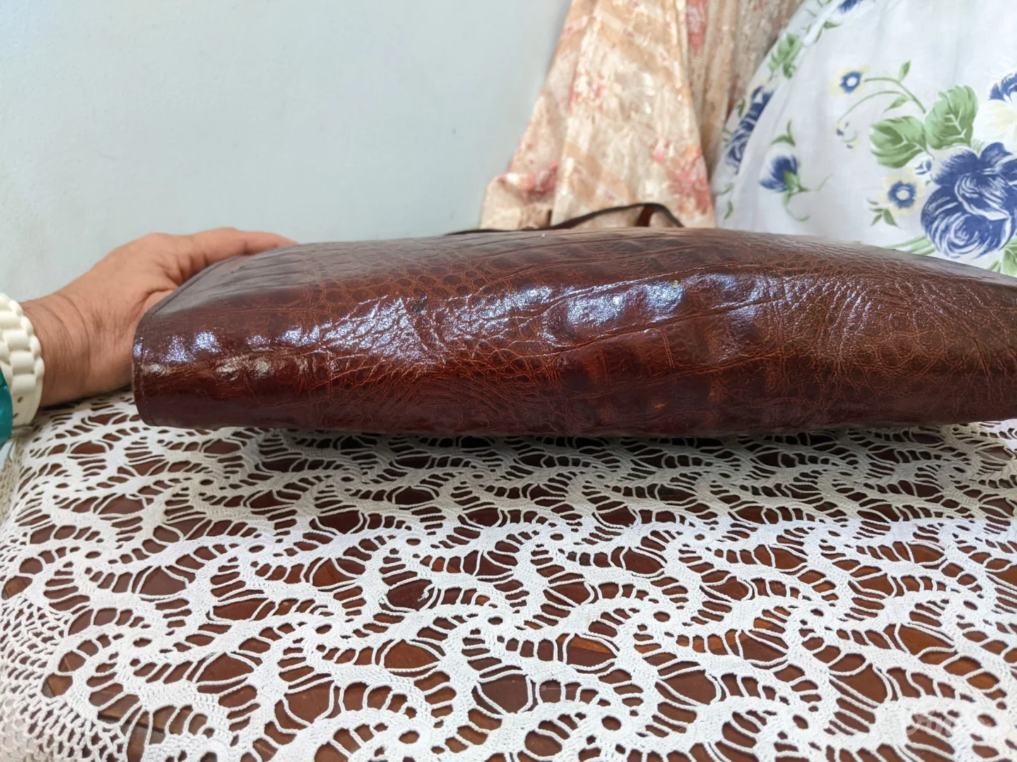 Tašna od prirodne, lak krokodilske kože - NOVA