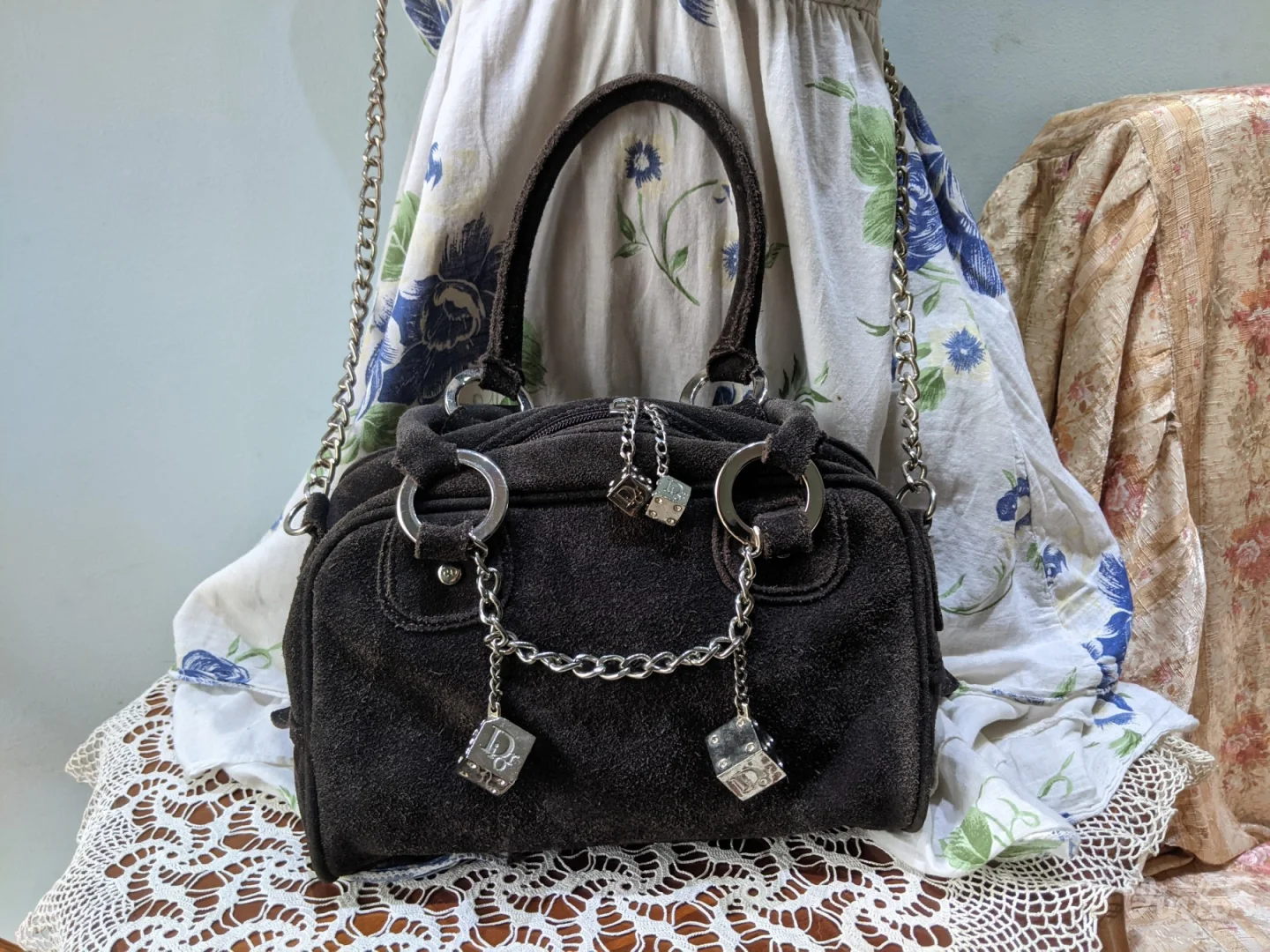 Christian Dior - prirodna koža, velur - model bowling