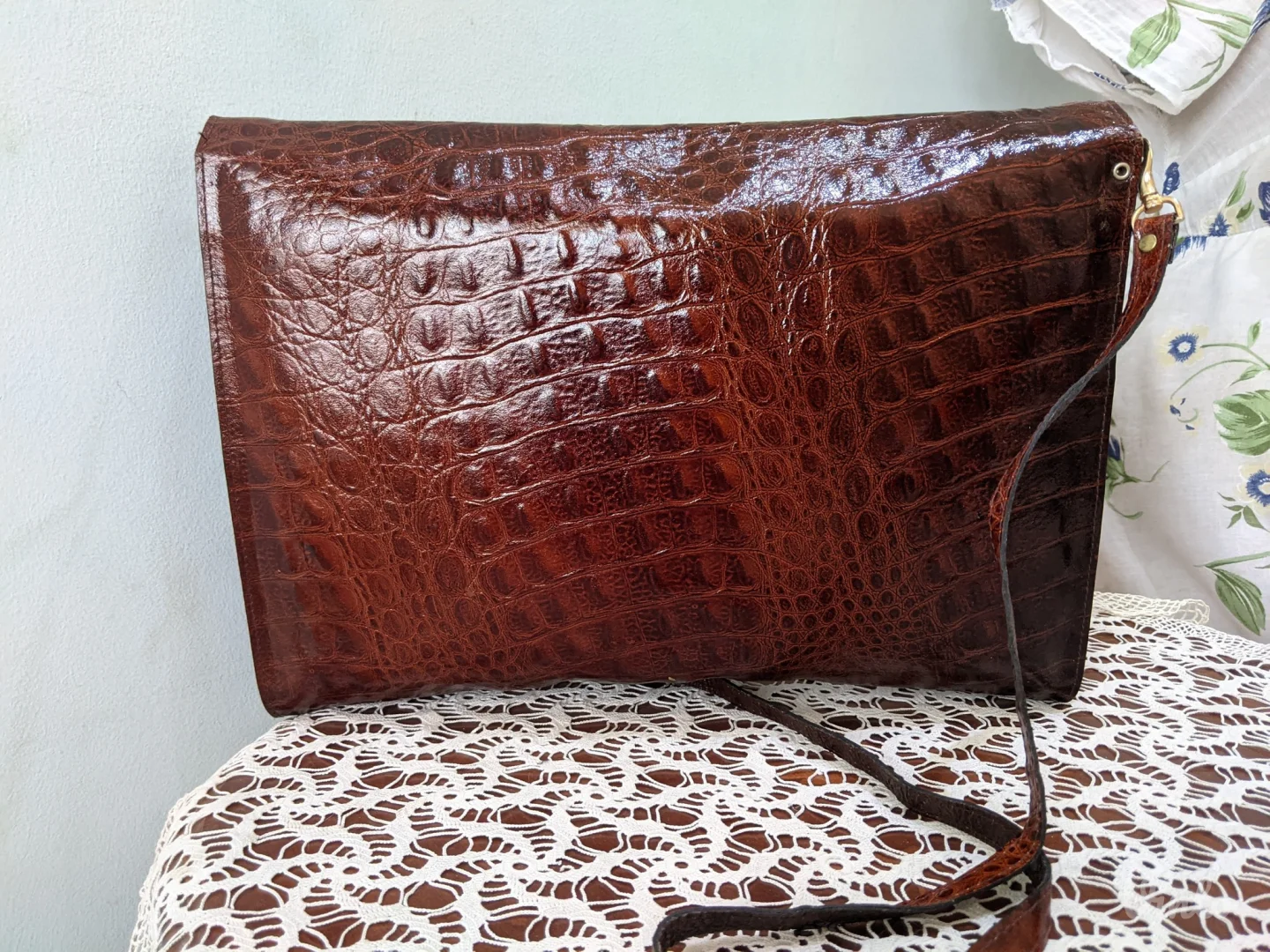 Tašna od prirodne, lak krokodilske kože - NOVA