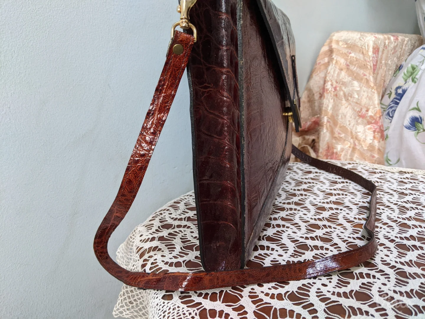 Tašna od prirodne, lak krokodilske kože - NOVA