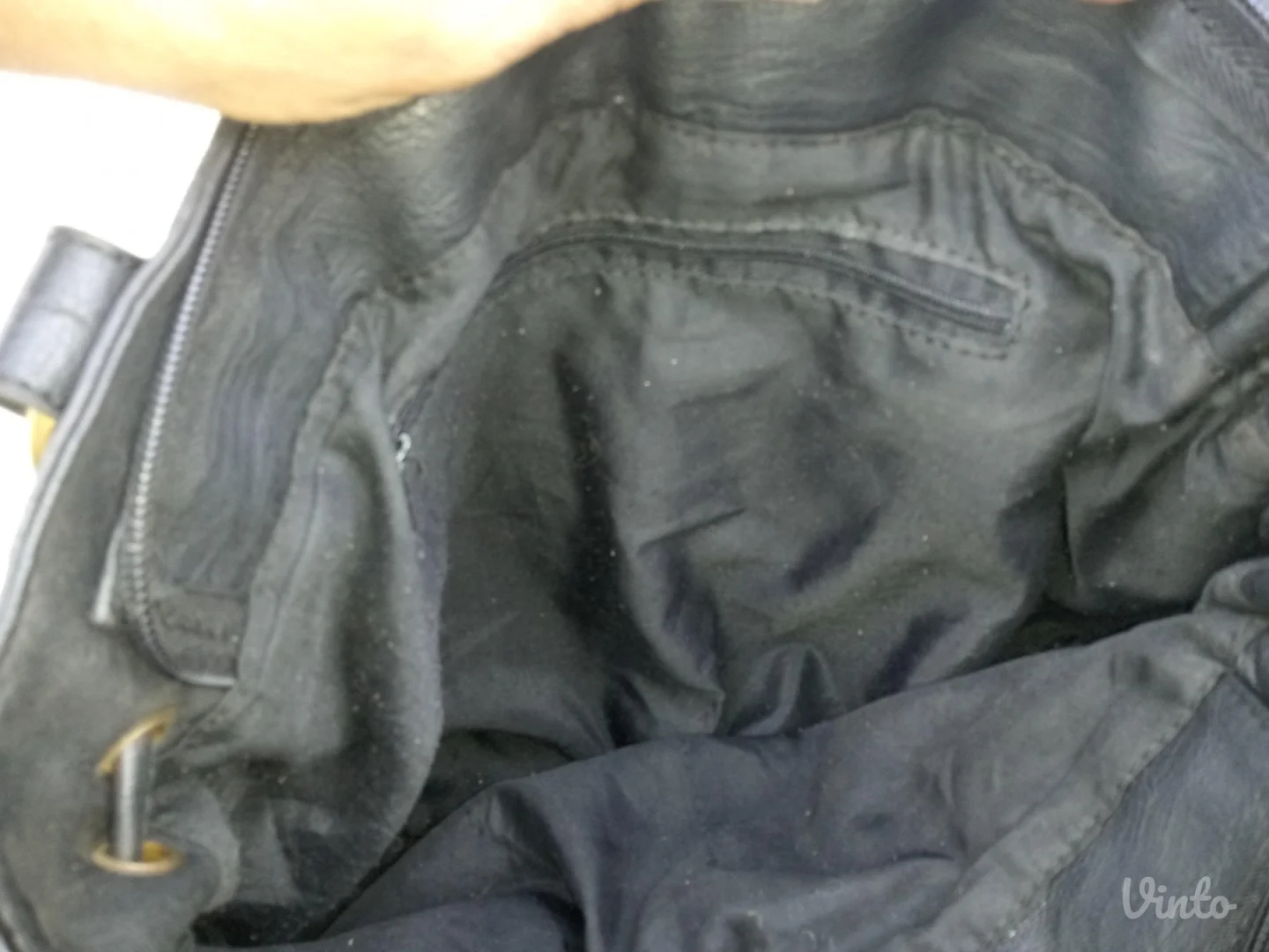 Crna tasna ukrasena mesingom - Velika