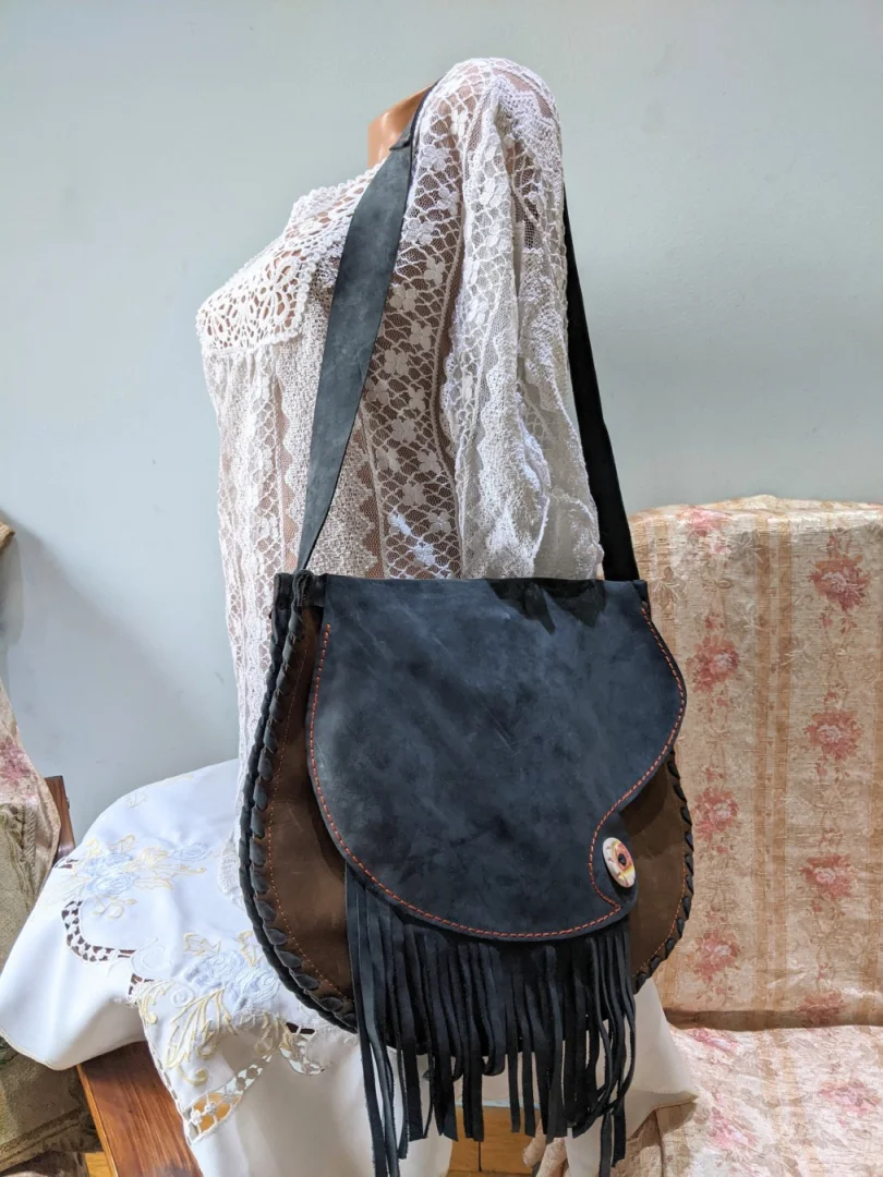 Prirodna koža + velur - Nova - UNIKAT - Velika