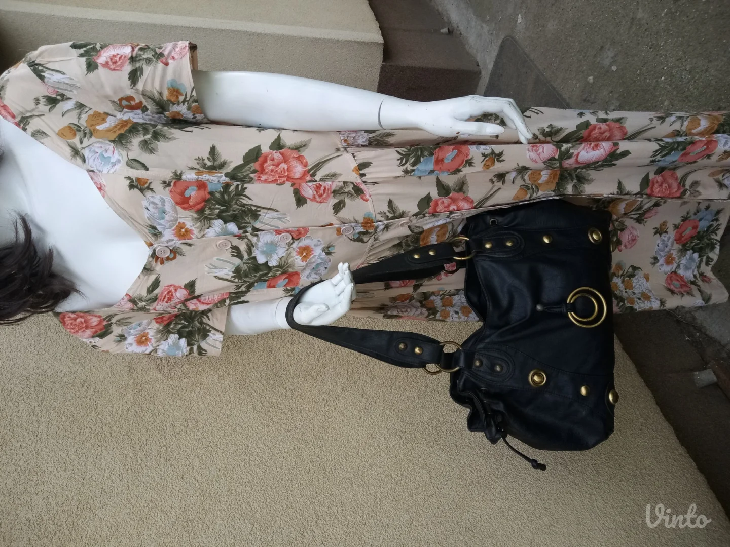 Crna tasna ukrasena mesingom - Velika