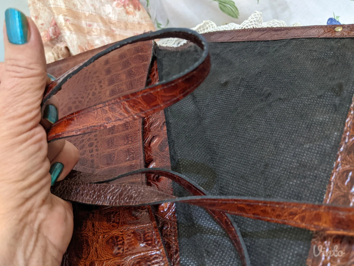 Tašna od prirodne, lak krokodilske kože - NOVA