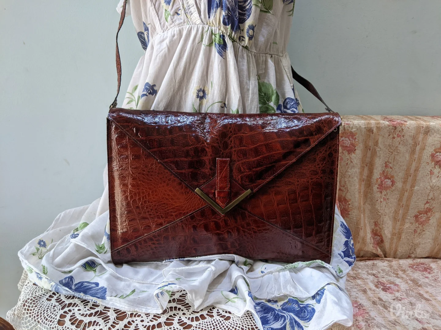 Tašna od prirodne, lak krokodilske kože - NOVA