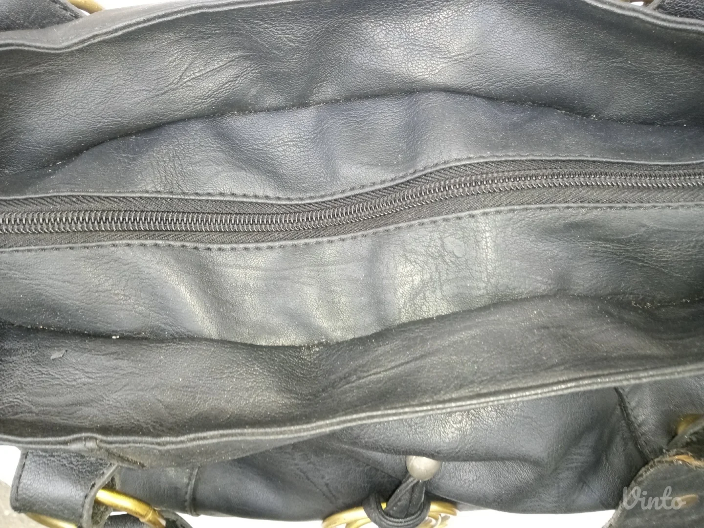 Crna tasna ukrasena mesingom - Velika