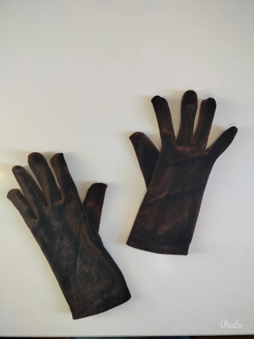 braon plišane rukavice