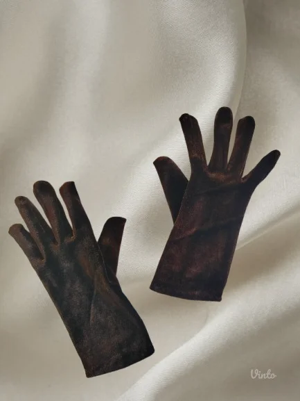 braon plišane rukavice