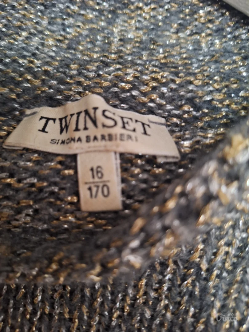 Twinset srebrno zlatni dzemper