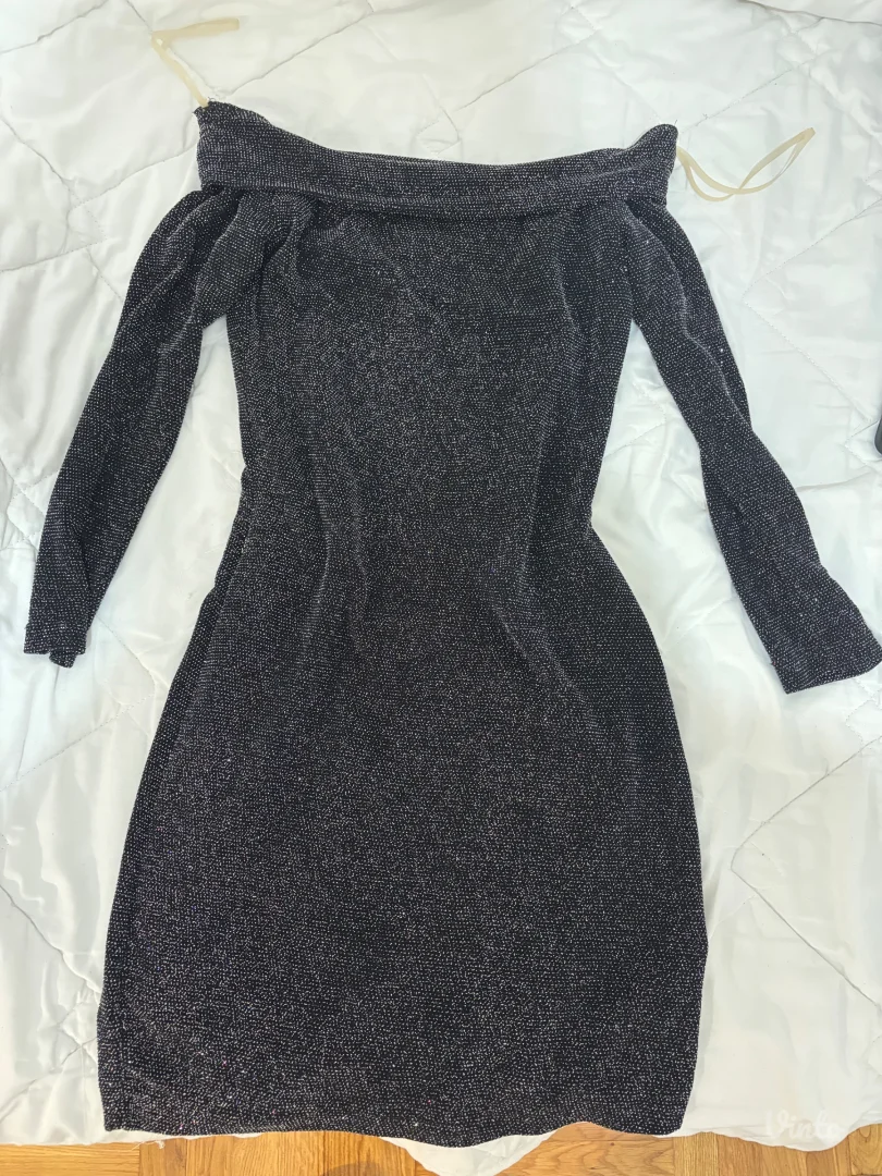 Tamno siva sljokicasta haljina