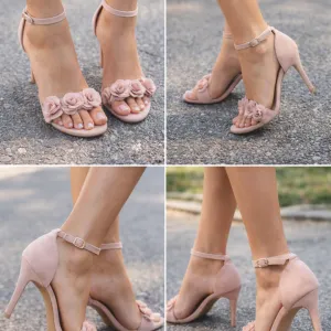 Elegantne roze štikle sa cvetićima – kao nove, broj 41