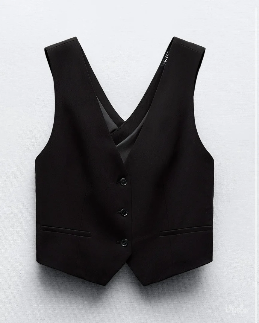 zara - crni waistcoat, prslucic