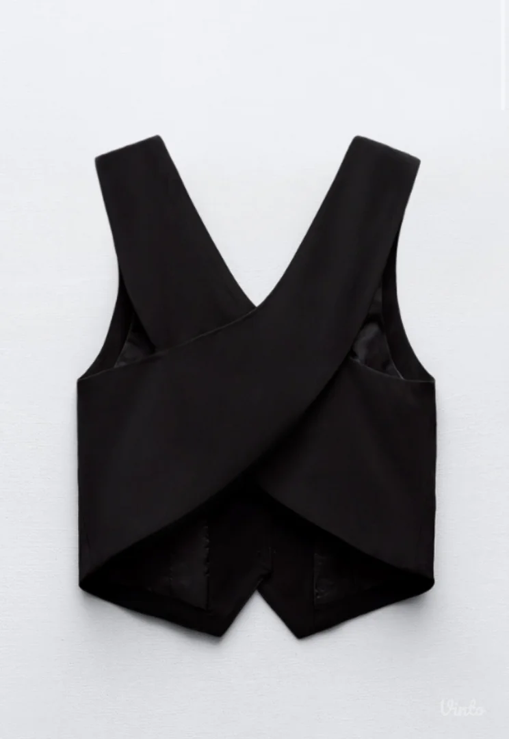 zara - crni waistcoat, prslucic