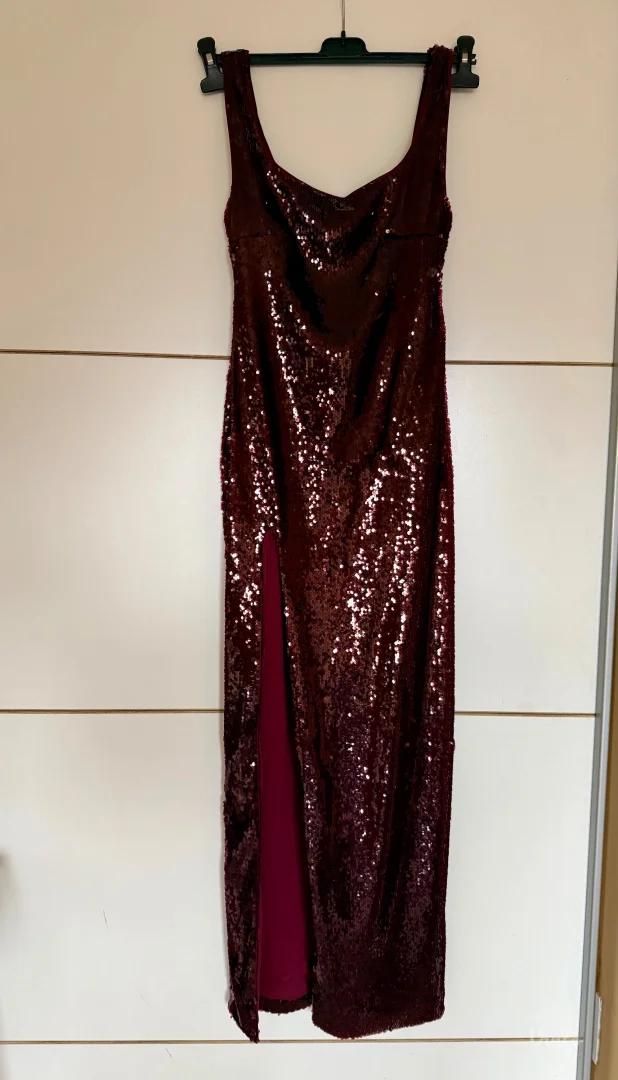 Reserved bordo slip haljina S