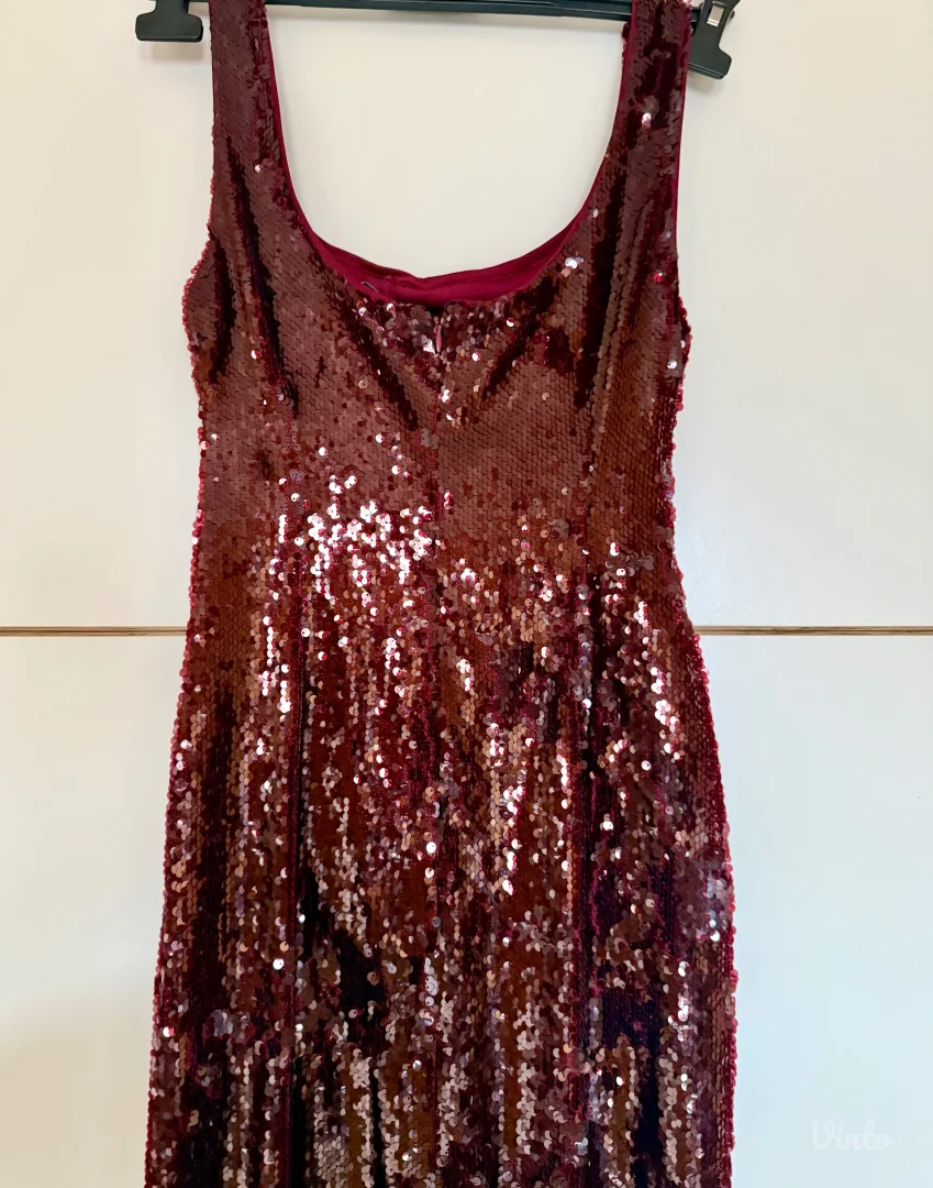 Reserved bordo slip haljina S