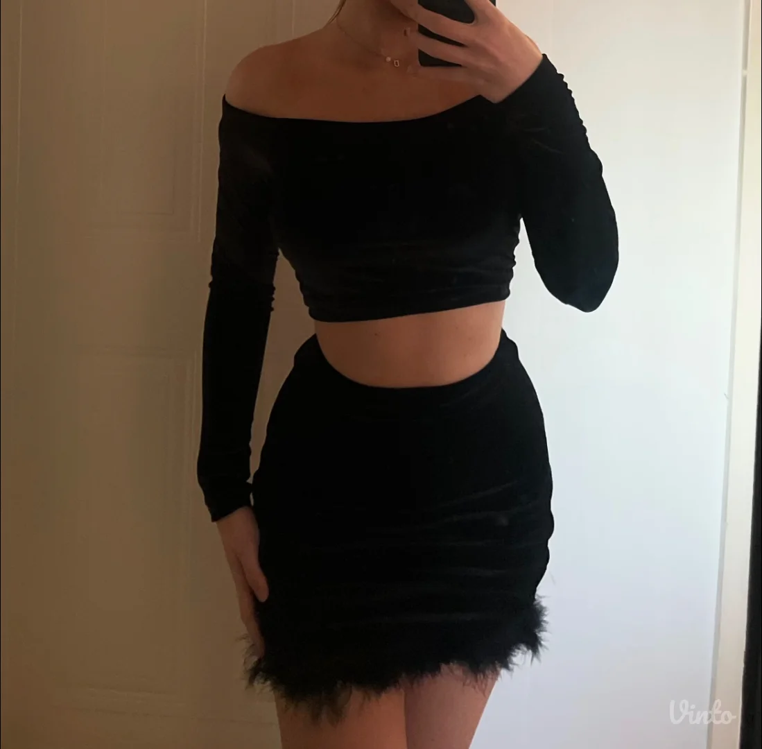 Komplet plišana suknja i top