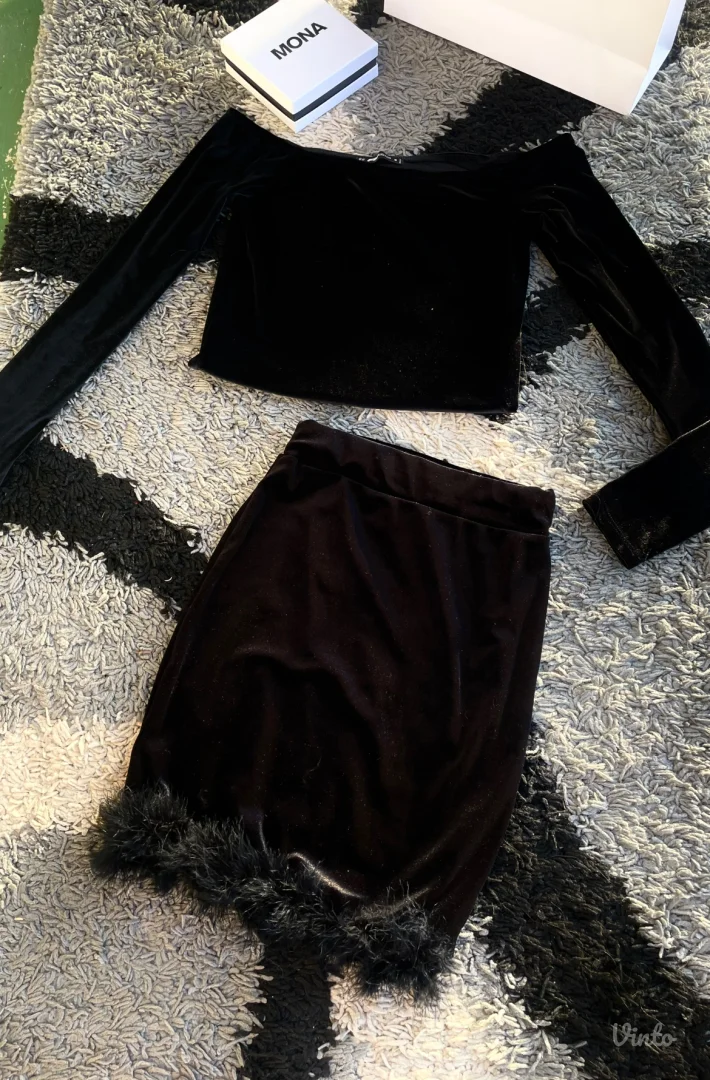 Komplet plišana suknja i top