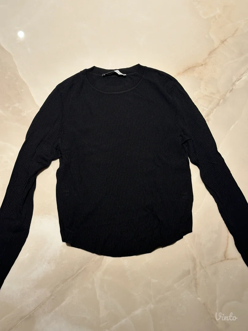 Zara - crna rebrasta majica