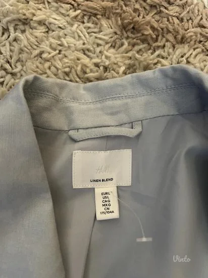 NOVO H&M plavi laneni sako L