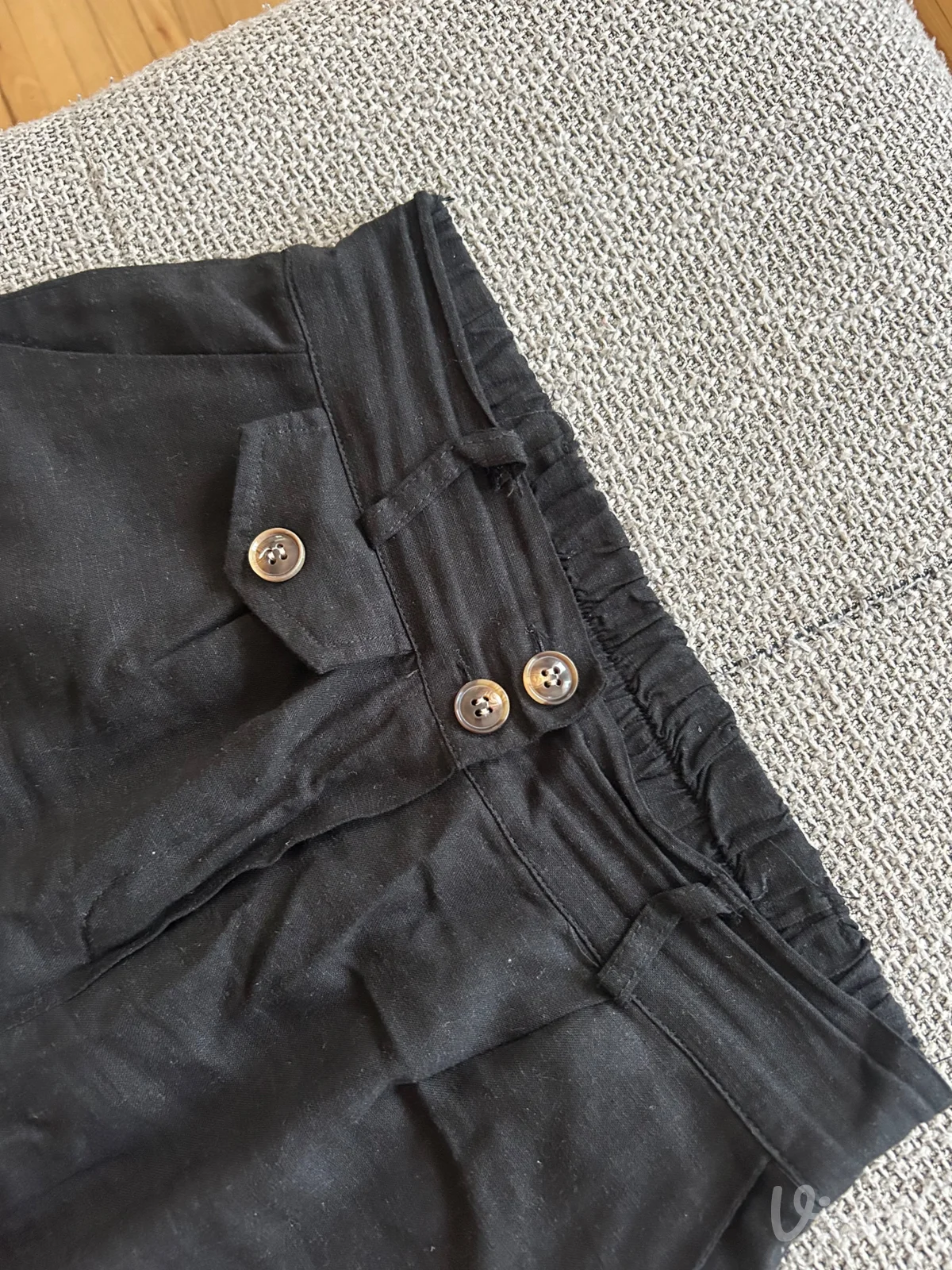 Mango crne lanene pantalone S