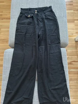 Mango crne lanene pantalone S