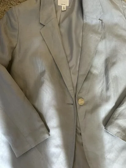 NOVO H&M plavi laneni sako L