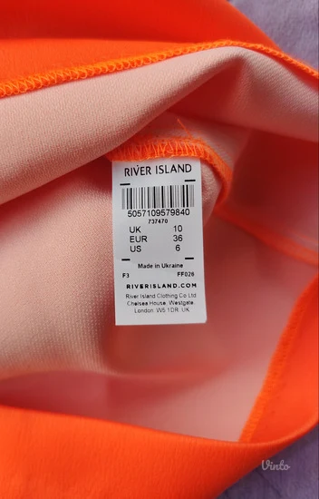 RIVER ISLAND nova narandžasta mini suknja S,M