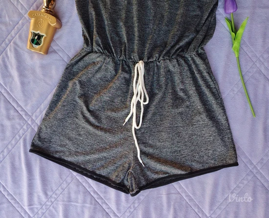 SHEIN sivi letnji rastegljivi kombinezon M/L/XL