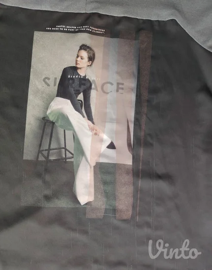 ZARA sivo-crna bluza sa printom i lampasima S