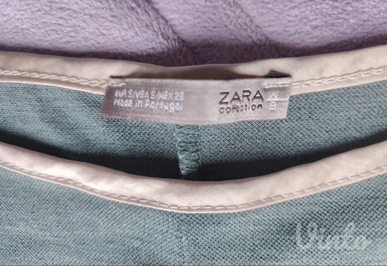 ZARA sivo-crna bluza sa printom i lampasima S