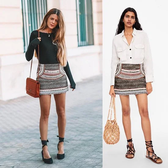 Zara etno rad suknja NOVO