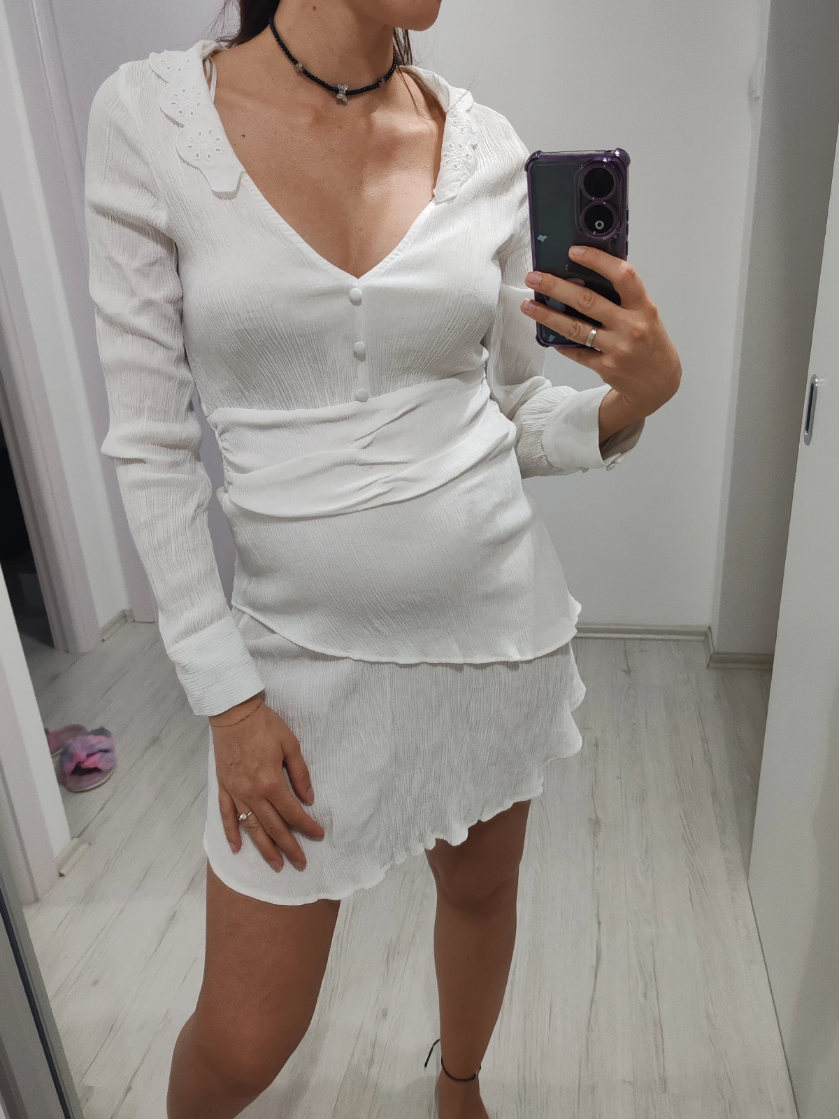Bela mini haljina ZARA velicina M