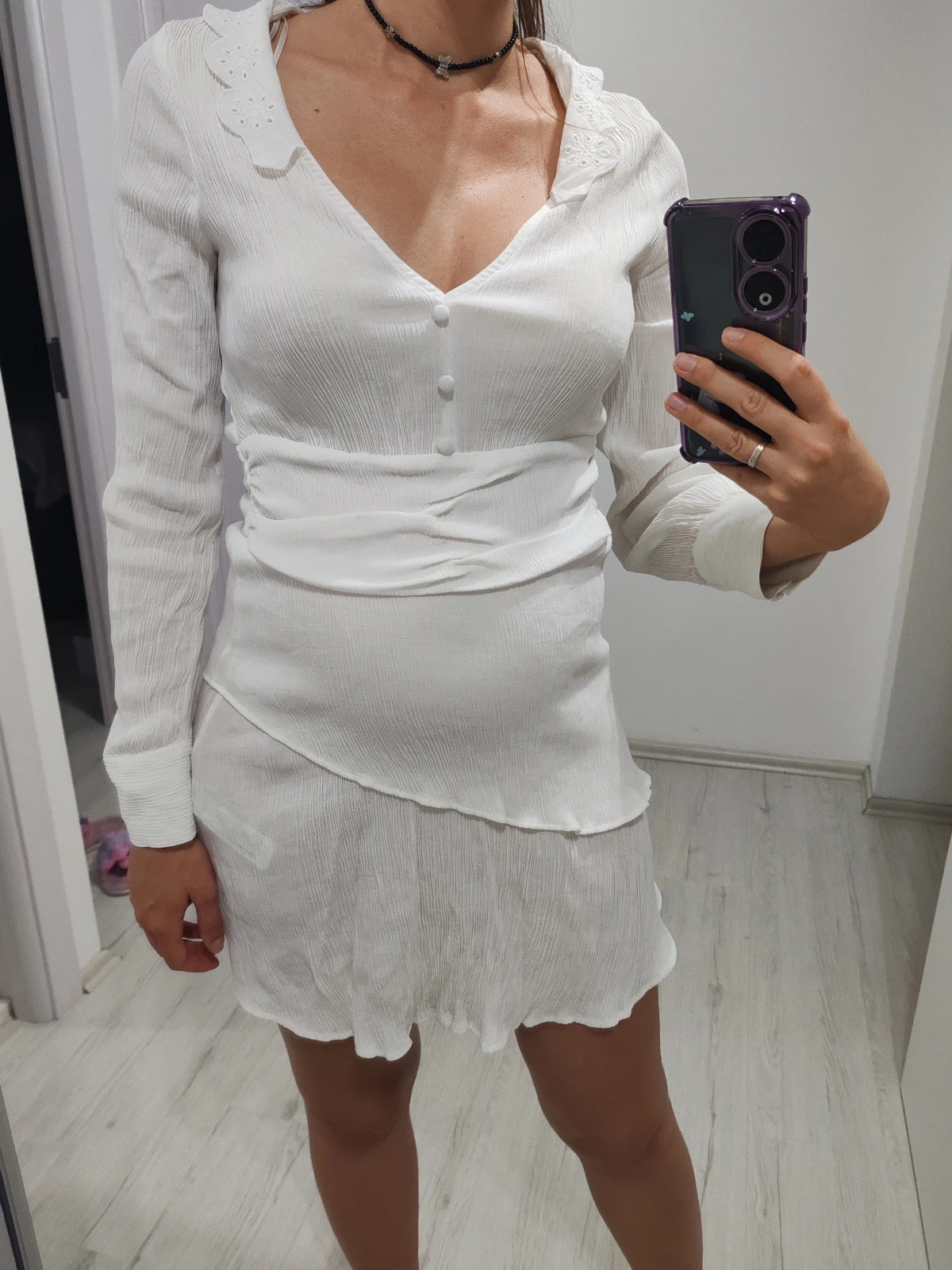 Bela mini haljina ZARA velicina M
